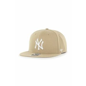 47 brand sapca MLB New York Yankees culoarea bej, cu imprimeu, B-NSHOT17WBP-KHB imagine