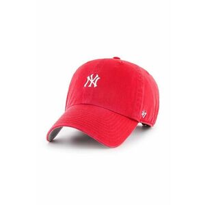 47 brand șapcă de baseball din bumbac MLB New York Yankees culoarea rosu, cu imprimeu, B-BSRNR17GWS-RDA imagine