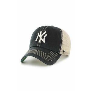 47 brand sapca MLB New York Yankees culoarea negru, cu imprimeu, B-TRWLR17GWP-BK imagine