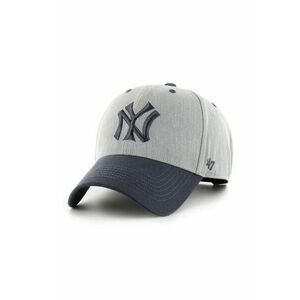 47 brand șapcă de baseball din bumbac MLB New York Yankees culoarea gri, cu imprimeu, BCPTN-MLDTT17KHP-GY10 imagine