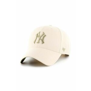 47 brand șapcă de baseball din bumbac MLB New York Yankees culoarea bej, cu imprimeu, B-TPCSP17CTP-NT imagine