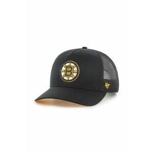 47 brand sapca NHL Boston Bruins culoarea negru, cu imprimeu, H-MSHTC01GWP-BKA imagine