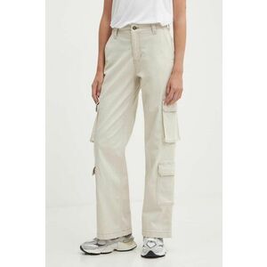Hollister Co. pantaloni femei, culoarea bej, drept, high waist, KI356-4095-101 imagine