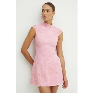 Bardot rochie ANDREA culoarea roz, mini, evazati, 59412DB imagine