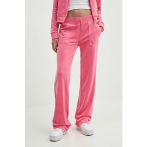 Juicy Couture pantaloni de trening culoarea roz, neted, JCAP180 imagine