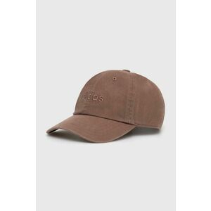 adidas șapcă de baseball din bumbac culoarea maro, neted, IX8015 imagine