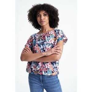 Bluza casual pentru femei, cu imprimeu, cu decolteu rotund si maneci scurte imagine