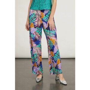 Pantaloni cu croiala ampla si imprimeu tropical imagine