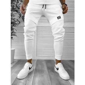 Pantaloni de trening alb conici 12259 D6-5.4 imagine