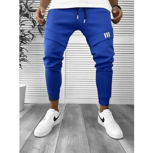 Pantaloni de trening bleu conici 12259 P19-4.1 imagine