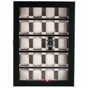 Cutie depozitare Rothenschild RS-1100-20BL 32 x 44.5 x 10 pentru 20 de ceasuri Negru imagine