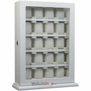 Cutie depozitare Rothenschild RS-1100-20WH 32 x 10 x 44.5 pentru 20 de ceasuri, Alb imagine