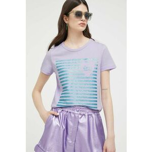Love Moschino tricou femei, culoarea violet imagine