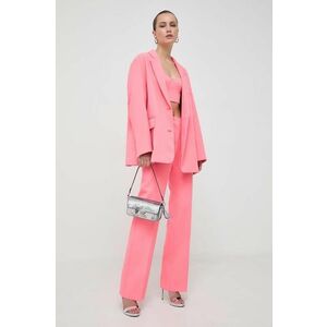MAX&Co. pantaloni x Anna Dello Russo femei, culoarea roz, drept, high waist imagine