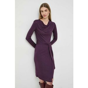 Marella rochie culoarea violet, midi, drept imagine