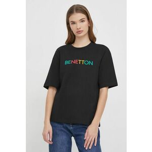 United Colors of Benetton tricou din bumbac femei, culoarea negru imagine