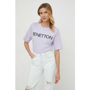 United Colors of Benetton tricou din bumbac femei, culoarea violet imagine