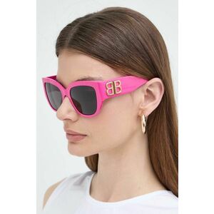 Balenciaga ochelari de soare femei, culoarea roz, BB0323SK imagine