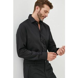 Michael Kors camasa barbati, culoarea negru, cu guler clasic, slim imagine