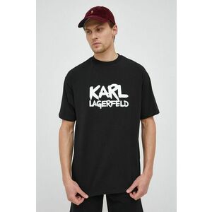 Karl Lagerfeld tricou barbati, culoarea negru, cu imprimeu imagine