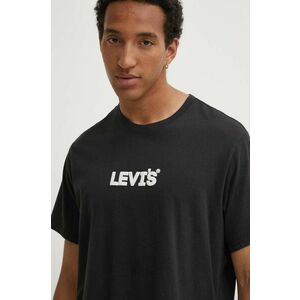 Levi's tricou din bumbac barbati, culoarea gri, cu imprimeu imagine