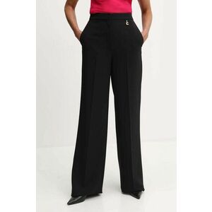 Elisabetta Franchi pantaloni femei, culoarea negru, lat, high waist imagine