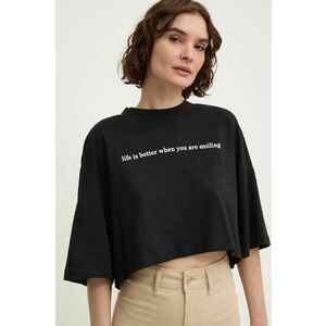 Answear Lab tricou din bumbac femei, culoarea negru, cu spate descoperit imagine