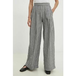 Answear Lab pantaloni de bumbac culoarea gri, lat, high waist imagine