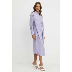 BOSS rochie culoarea violet, midi, oversize, 50521214 imagine