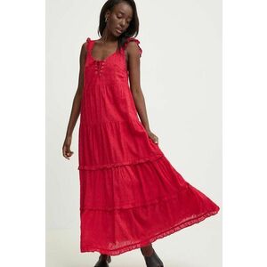 Answear Lab rochie din bumbac culoarea rosu, maxi, evazati imagine