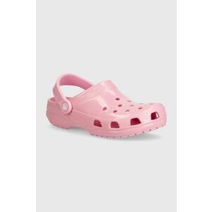 Crocs papuci Classic High Shine Clog femei, culoarea roz, 209609 imagine
