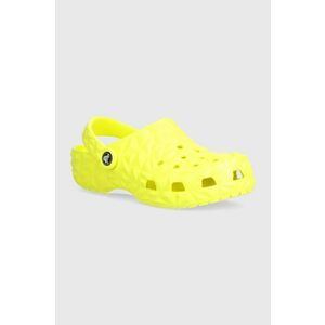 Crocs slapi copii Classic Geometric Clog culoarea galben imagine