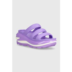 Crocs papuci Mega Crush Triple Strap femei, culoarea violet, cu platforma, 209842 imagine