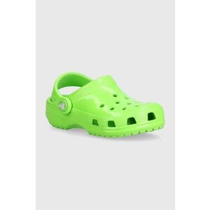 Crocs slapi copii Classic Neon Highlighter Cg culoarea verde imagine