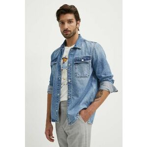 Pepe Jeans camasa jeans RELAXED OVERSHIRT barbati, cu guler clasic, regular, PM308585MP7 imagine