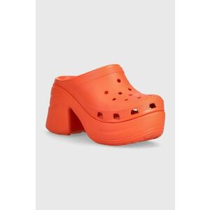 Crocs papuci Siren Clog femei, culoarea portocaliu, cu toc drept, 208547 imagine