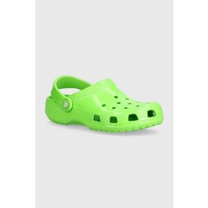 Crocs slapi copii Classic Neon Highlighter Cg culoarea verde imagine