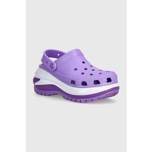 Crocs papuci Mega Crush Clog femei, culoarea violet, cu platforma, 207988 imagine