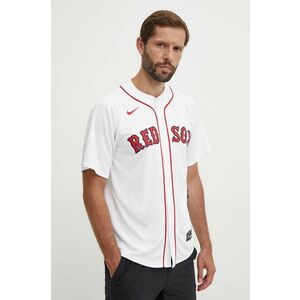 Nike camasa Boston Red Sox culoarea alb, cu guler stand-up, regular imagine