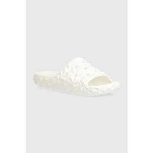 Crocs papuci Classic Geometric Slide v2 femei, culoarea alb, 209608 imagine