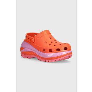 Crocs papuci Mega Crush Clog femei, culoarea portocaliu, cu platforma, 207988 imagine