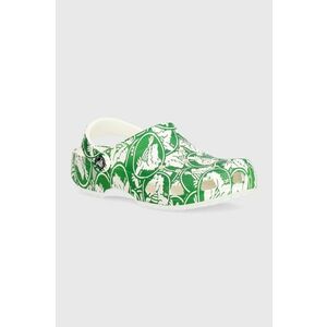 Crocs papuci Classic Duke Print Clog femei, culoarea verde, 210003 imagine