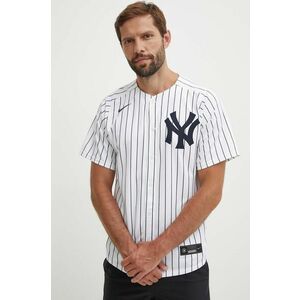 Nike camasa New York Yankees culoarea alb, cu guler stand-up, regular imagine