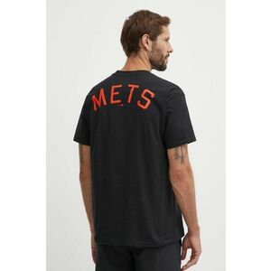 Nike tricou din bumbac New York Mets barbati, culoarea negru, cu imprimeu imagine