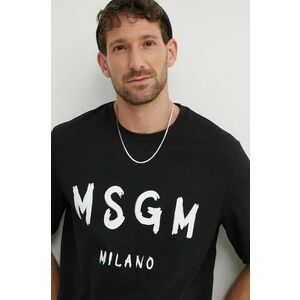 MSGM tricou din bumbac barbati, culoarea negru, cu imprimeu, 2000MM510.200002 imagine