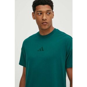 adidas tricou din bumbac All SZN barbati, culoarea verde, neted, IY4143 imagine