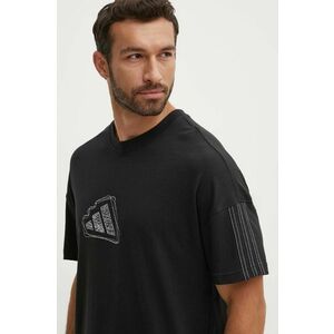 adidas tricou din bumbac All SZN barbati, culoarea negru, cu imprimeu, IX1255 imagine