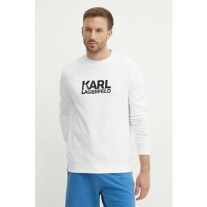 Karl Lagerfeld hanorac de bumbac barbati, culoarea alb, cu imprimeu, 543917.705091 imagine