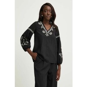 Answear Lab bluza femei, culoarea negru, cu imprimeu imagine