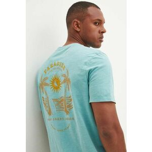 Medicine tricou din bumbac barbati, culoarea turcoaz, cu imprimeu imagine
